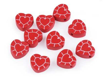 Korálky srdce červené 19x20mm/10ks