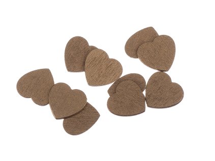 Aplikace srdce dřevěné 18mm/10ks 1