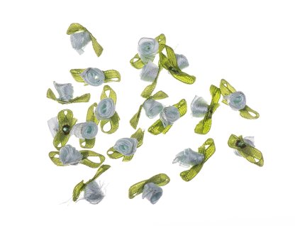 Saténová růžička s mašlí 20mm/20ks 1