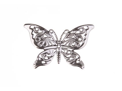 Aplikacja motyl srebrny 40x28 mm