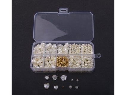 Set of pearls and beads for stringing 800 pcs