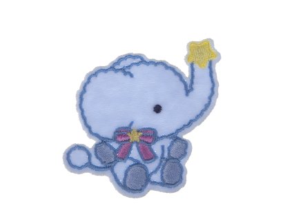 Patch elephant with bow 70x65mm