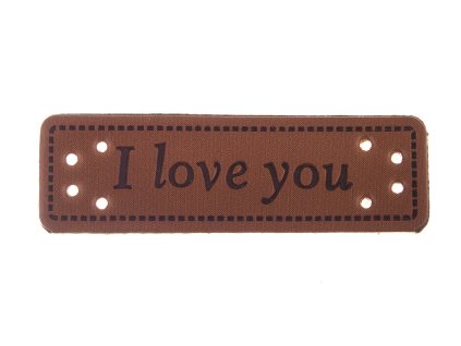Nášivka  HAND MADE I love you 50x15mm
