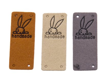Nášivka  HAND MADE králík 50x20mm 1