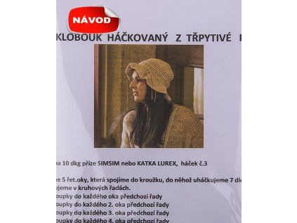 Návod háčkovaný klobúk Katka Lurex