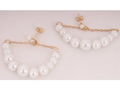 Earrings  45x45 mm pearly