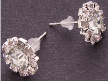 Náušnice 12 mm krystalová květina