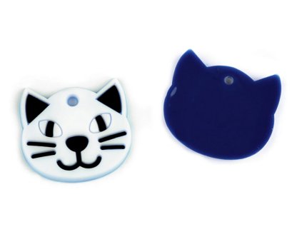 Pendant silicone cat 25x25mm