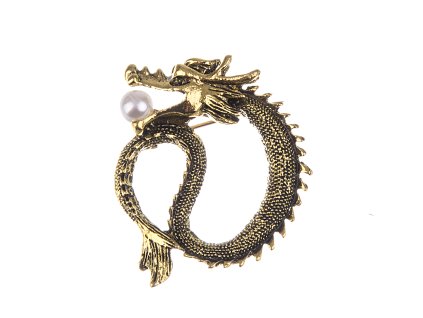 Old brass snake brooch 35mm