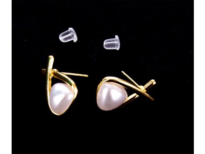 Earrings 15x20 mm with pearl