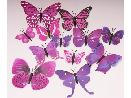 Sada 12-ti motýlů s magnetem 1