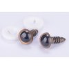 Očička 10 mm metalický vzhled varianta 2 hnědá