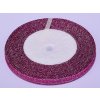 Stuha lurexová 23 m, šíře 6 mm varianta 12 tmavě růžová