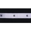 Textilní etiketa s velikostí bílá 12mm/1m varianta M