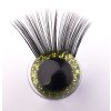Očička s řasami 18 mm 3D varianta žlutozelená