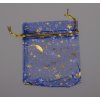 Pytlík organza hvězdy 70x90 mm varianta modrý