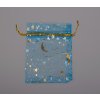Pytlík organza hvězdy 70x90 mm varianta tyrkysový