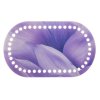 Plywood bottom - lid oval with print purple 20 x 12 cm