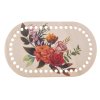 Dno víko překližkové ovál s potiskem přírodní s květy 20 x 12 cm