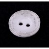 White button with silver edge 15 mm