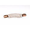 Clip fastening with pearls 13.5 x 2.5 cm