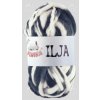 Příze Ilja 100g varianta 2 bílá - tmavě šedá