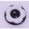 Knoflík 13 mm kytička varianta 5 černobílý