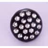 Knoflík 13 mm třpytivý černý