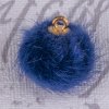 Knoflík - přívěšek bambulkový 16 mm varianta modrý tmavě