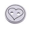 Plastic heart button 12.5 mm