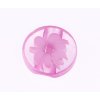 Knoflík 12 mm průhledný s kytkou FLÓRA varianta růžová