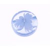 Knoflík 12 mm průhledný s kytkou FLÓRA varianta světle modrá