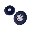 Button 23mm white-blue plastic