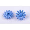 Knoflík 15mm květina varianta světle modrá