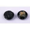 Knoflík 20mm černý s perletí plastový