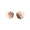 Button 14 mm brown-white plastic