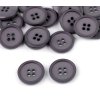 Knoflík 20 mm oblekový plastový varianta šedá
