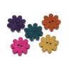 Button wooden flower of colors. mix 21 mm