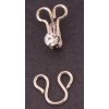 Háček a očko zapínací se štrasovým kamínkem varianta 1