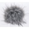 Bambule 15 cm z umělé kožešiny s poutkem varianta šedá světle s černými konci