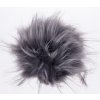 Bambule 15 cm z umělé kožešiny s poutkem varianta šedá tmavě s černými konci