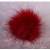 Bambule 10 cm z umělé kožešiny s poutkem varianta červená