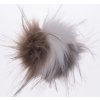 Bambule 10 cm z umělé kožešiny s poutkem varianta bílo-hnědo-černá