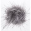 Bambule 10 cm z umělé kožešiny s poutkem varianta šedá světle s černými konci
