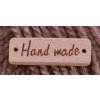 Našívacia drevená značka 30x10 mm HAND MADE