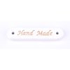 Našívací dřevěná značka 8x35 mm HAND MADE varianta bílá