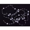 Perličky na silonu 3-8 mm, délka 130 cm varianta 3 stříbrné