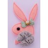 Nášivka, aplikace zajíc 45x75 mm varianta 5 starorůžový