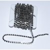 Štrasový prýmek 2 mm/2 m varianta černo-stříbrný