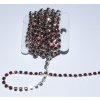 Štrasový prýmek 3 mm/2 m varianta červeno-stříbrný